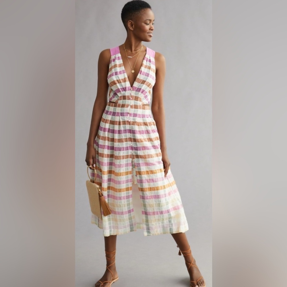 Maeve Ombre Plaid Midi Sundress